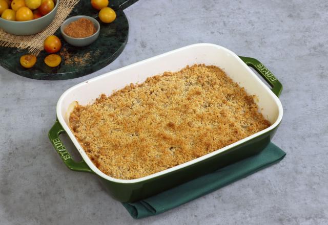 À la fois croustillant et fruité, découvrez notre recette pour réaliser un crumble aux mirabelles