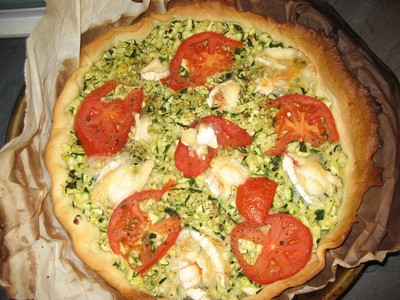 Tarte à la tomate et courgette