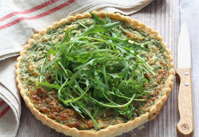 Quiche roquette et petits pois