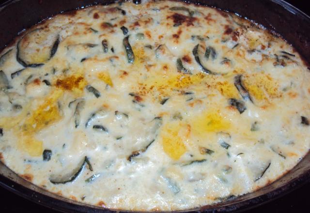 Gratin quenelles courgettes