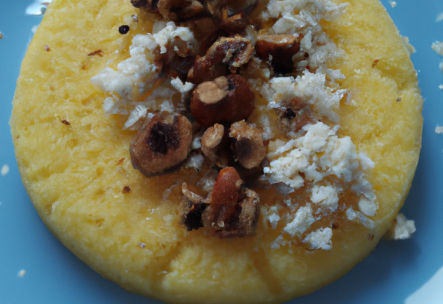 Polenta au bleu d'Auvergne et aux noisettes express