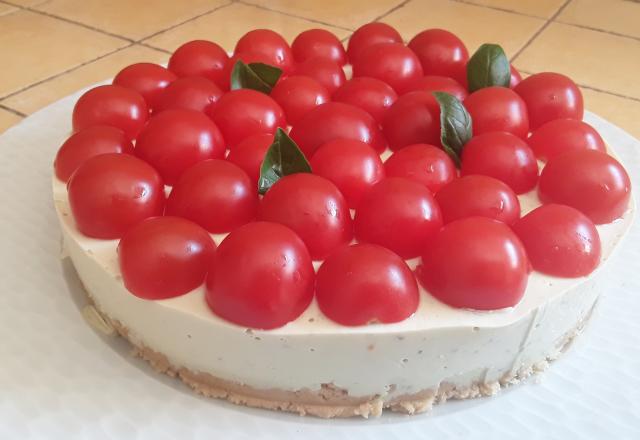 Cheesecake au pesto et tomates cerise au Thermomix