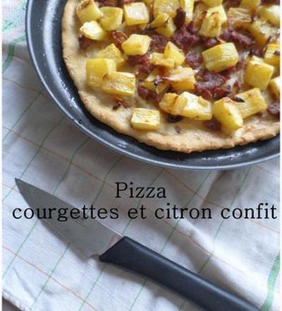 Pizza à la courgette et citron confit