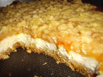 Cheesecake abricot façon crumble