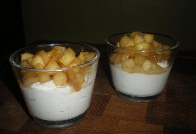 Mousse de boudin blanc et pommes en verrine