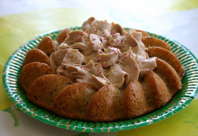 Gâteau noisettes, crème praliné