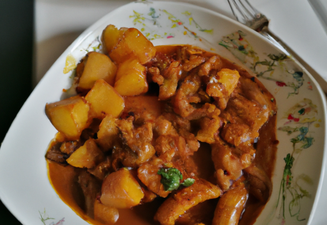 Curry de porc à la pomme et à la banane