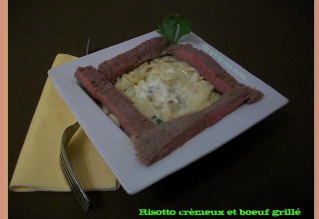 Risotto crémeux bœuf grillé