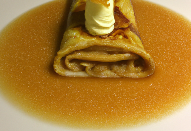 Crêpes croquantes mousse caramel et son cœur coulant saveur crème brûlée