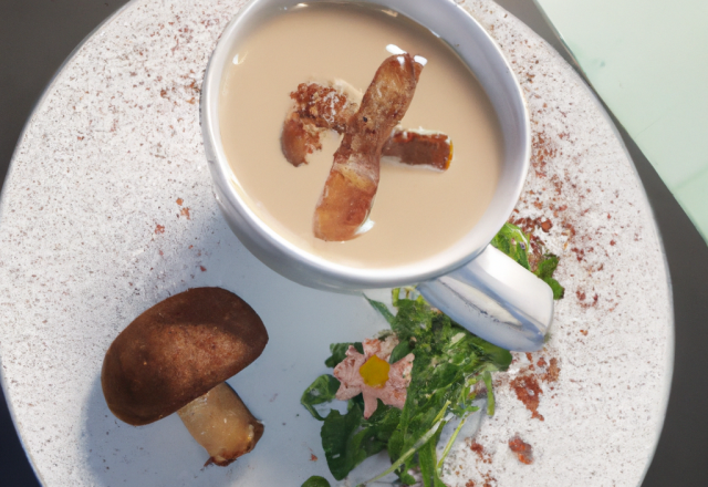 Cappucino de champignons au foie gras