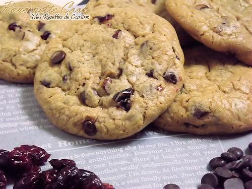 Cookies au chocolat et Cranberries