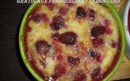 Gratin de framboises et lemond curd