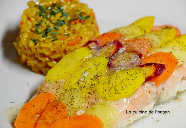 Saumon en papillote aux carottes