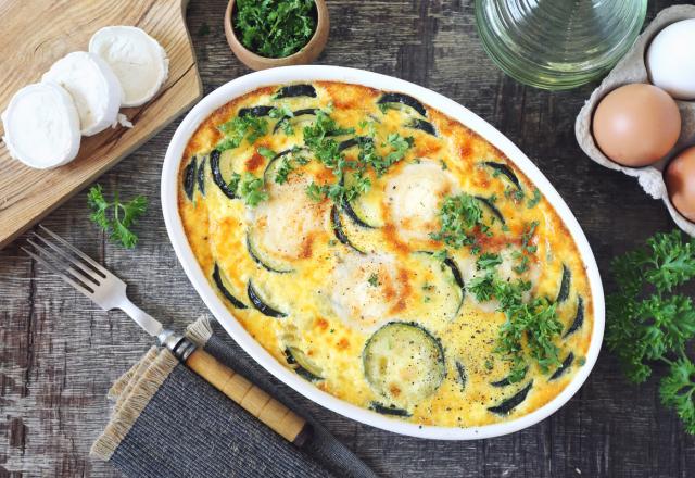 Clafoutis léger aux courgettes & fromage de chèvre