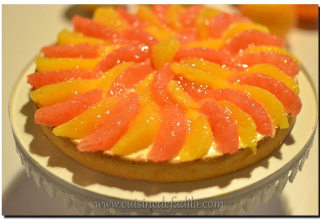 Tarte aux agrumes : yuzu, orange et pamplemousse