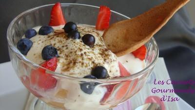 Coupe fruitée au rapadura mousse mascarpone à la fève Tonka