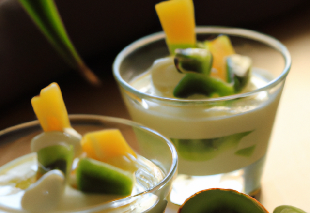 Verrines de fromage blanc et kiwi