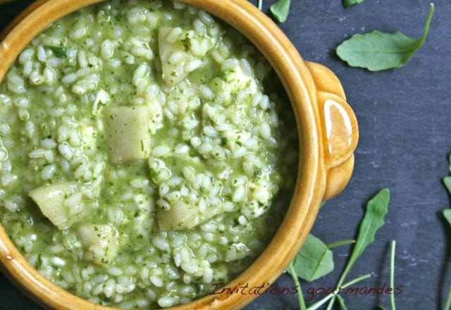 Risotto à la roquette et aux poires