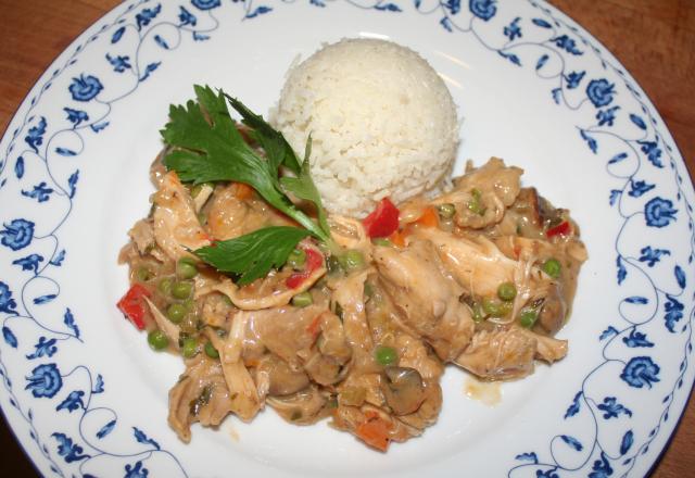 Poulet mijoté au cinq légumes