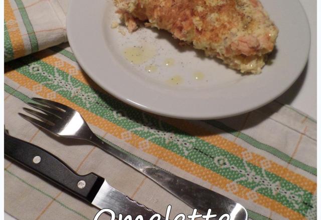 Omelette au citron et au saumon