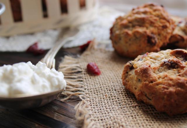 Cookies rustiques au cottage cheese et aux cranberries