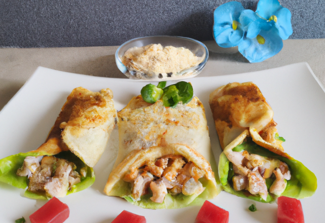 Crêpes coco au poulet mariné