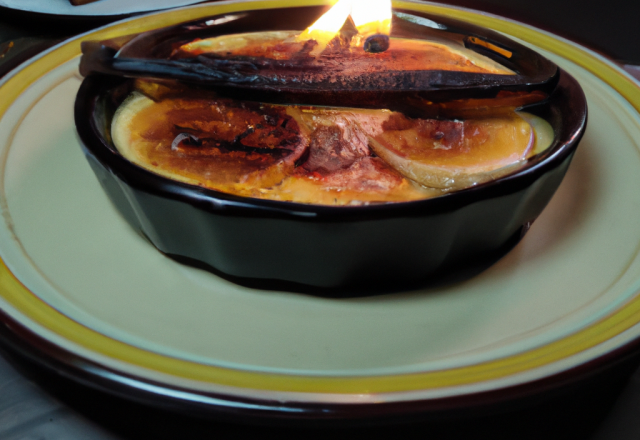 Crème brulée banane flambée au rhum