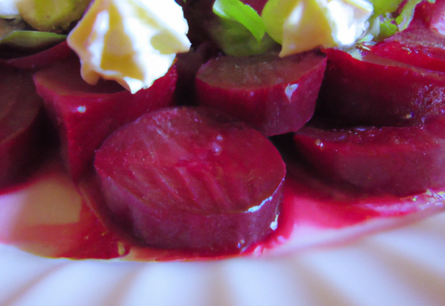 Salade de betterave à la framboise au vinaigre de cidre