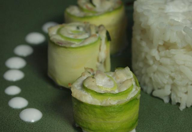 Roulés de courgette à la dorade