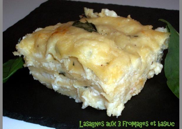 Lasagnes aux 3 fromages et basilic