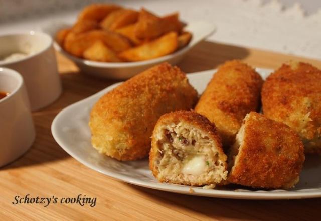 Croquettes de poulet au fromage fondu