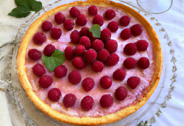 Tarte légère à la mousse de framboises