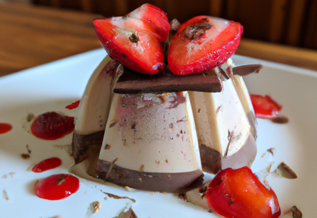 Bavarois aux fraises et chocolat