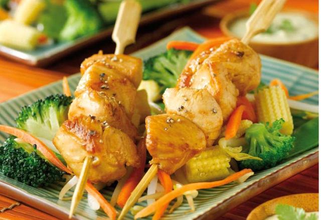 Brochettes de poulet au citron vert