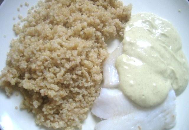 Flétan sauce curry et quinoa