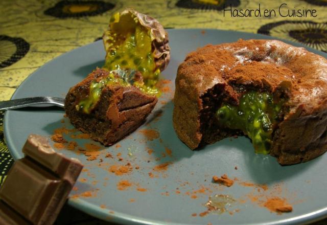 Fondants au chocolat cœur fruit de la passion