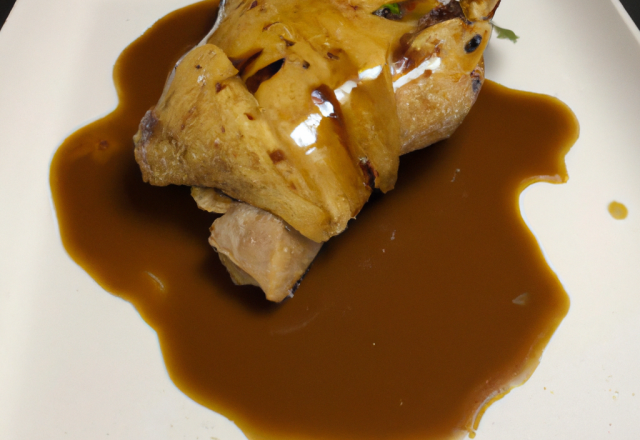 Chapon rôti sauce au foie gras