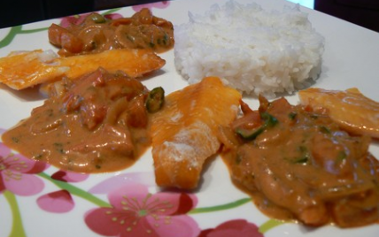 Filets de haddock au curry rouge