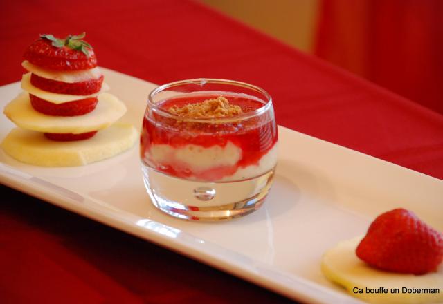 Riz au lait et coulis de framboise