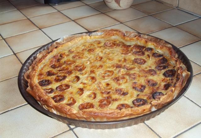 Tarte rhubarbe banane