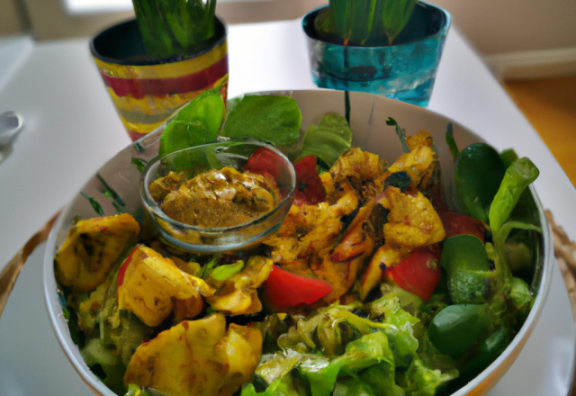 Salade de poulet au curry maison