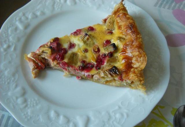 Tarte à la rhubarbe et aux groseilles