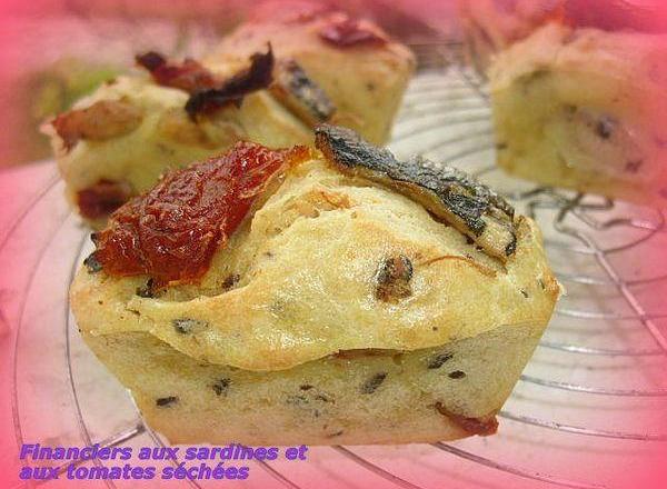 Financiers aux sardines et aux tomates séchées