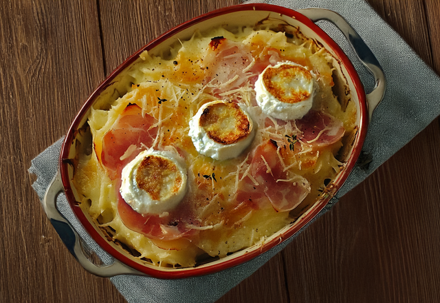 Gratin à la bûche de chèvre