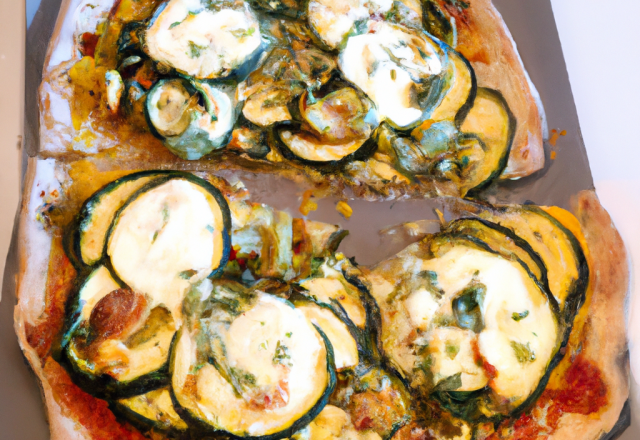 Pizza végétarienne aux courgettes