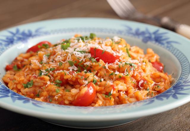 Risotto tomate-lardons