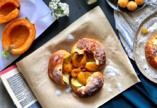 Koulibiac à l'abricot et aux pommes