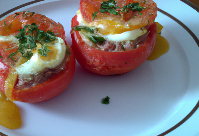 Tomates farcies aux œufs maison