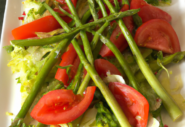 Salade composée tomate asperges