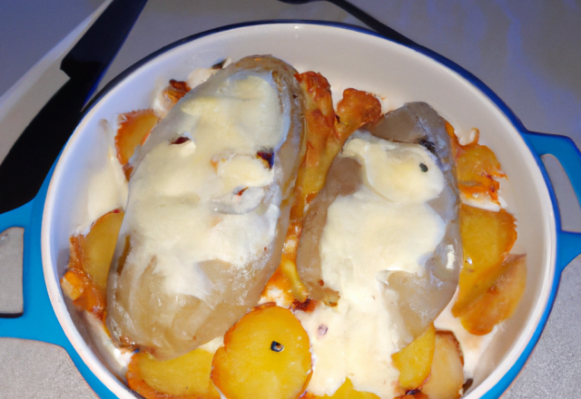 Pommes de terre à la crème et Roquefort